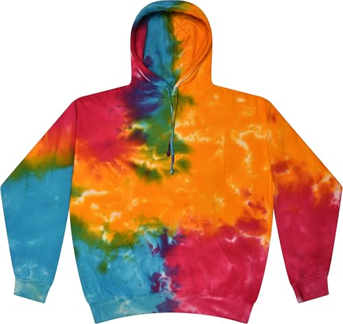 Colortone Unisex Batik Pullover 'Rainbow' | Hoodie Batik S - 3XL mit verschiedenen Mustern | Flower Power Kleidung Damen Herren aus Baumwolle | Handgefärbtes Batik Design | Rainbow, M von Colortone
