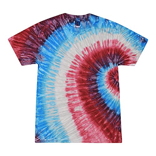 Colortone Unisex Batik T-Shirt 'Swirl' | Batik Shirt S - 5XL mit verschiedenen Mustern | Flower Power Kleidung Damen Herren aus Baumwolle | Handgefärbtes Batik Design | Fire Cracker, XL von Colortone