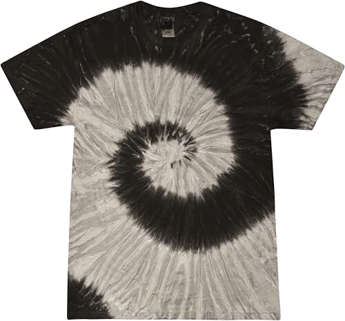 Colortone Unisex Batik T-Shirt 'Swirl' | Batik Shirt S - 5XL mit verschiedenen Mustern | Flower Power Kleidung Damen Herren aus Baumwolle | Handgefärbtes Batik Design | Black Rainbow, 4XL von Colortone