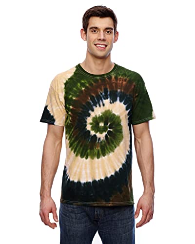 Colortone Unisex Batik T-Shirt 'Swirl' | Batik Shirt S - 5XL mit verschiedenen Mustern | Flower Power Kleidung Damen Herren aus Baumwolle | Handgefärbtes Batik Design | Camo Swirl, L von Colortone