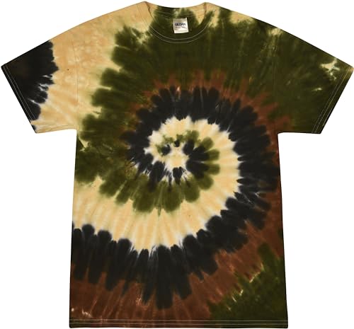 Colortone Unisex Batik T-Shirt 'Swirl' | Batik Shirt S - 5XL mit verschiedenen Mustern | Flower Power Kleidung Damen Herren aus Baumwolle | Handgefärbtes Batik Design | Camo Swirl, S von Colortone