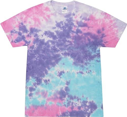 Colortone Unisex Batik T-Shirt 'Swirl' | Batik Shirt S - 5XL mit verschiedenen Mustern | Flower Power Kleidung Damen Herren aus Baumwolle | Handgefärbtes Batik Design | Cotton Candy, 4XL von Colortone