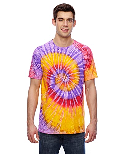 Colortone Unisex Batik T-Shirt 'Swirl' | Batik Shirt S - 5XL mit verschiedenen Mustern | Flower Power Kleidung Damen Herren aus Baumwolle | Handgefärbtes Batik Design | Festival, XL von Colortone