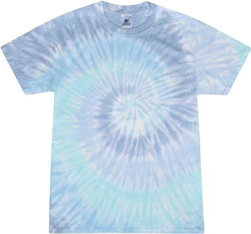 Colortone Unisex Batik T-Shirt 'Swirl' | Batik Shirt S - 5XL mit verschiedenen Mustern | Flower Power Kleidung Damen Herren aus Baumwolle | Handgefärbtes Batik Design | Lagoon, 3XL von Colortone