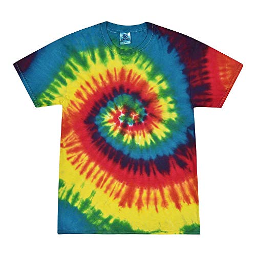 Colortone Unisex Batik T-Shirt 'Swirl' | Batik Shirt S - 5XL mit verschiedenen Mustern | Flower Power Kleidung Damen Herren aus Baumwolle | Handgefärbtes Batik Design | Rainbow, M von Colortone