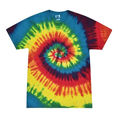 Colortone Unisex Batik T-Shirt 'Swirl' | Batik Shirt S - 5XL mit verschiedenen Mustern | Flower Power Kleidung Damen Herren aus Baumwolle | Handgefärbtes Batik Design | Rainbow, XL von Colortone