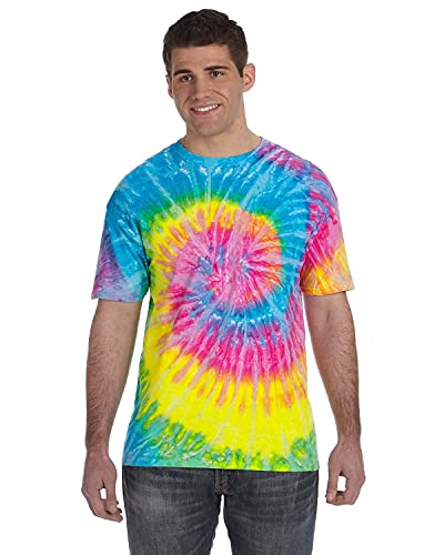 Colortone Unisex Batik T-Shirt 'Swirl' | Batik Shirt S - 5XL mit verschiedenen Mustern | Flower Power Kleidung Damen Herren aus Baumwolle | Handgefärbtes Batik Design | Saturn, 3XL von Colortone