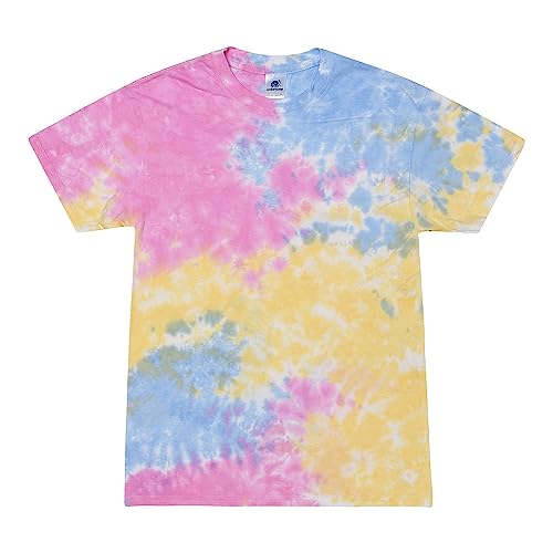 Colortone Unisex Batik T-Shirt 'Swirl' | Batik Shirt S - 5XL mit verschiedenen Mustern | Flower Power Kleidung Damen Herren aus Baumwolle | Handgefärbtes Batik Design | Sherbet, XL von Colortone