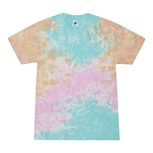 Colortone Unisex Batik T-Shirt 'Swirl' | S - 5XL Mit Verschiedenen Mustern | Flower Power Kleidung für Damen und Herren aus Baumwolle | Handgefärbtes Design | Snow Cone, M von Colortone