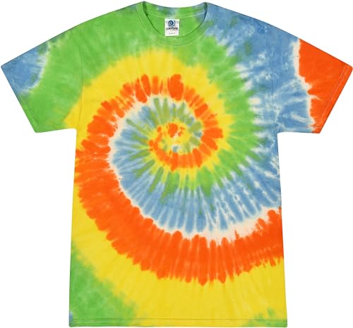 Colortone Unisex Batik T-Shirt 'Swirl' | Batik Shirt S - 5XL mit verschiedenen Mustern | Flower Power Kleidung Damen Herren aus Baumwolle | Handgefärbtes Batik Design | Spring Time, 3XL von Colortone