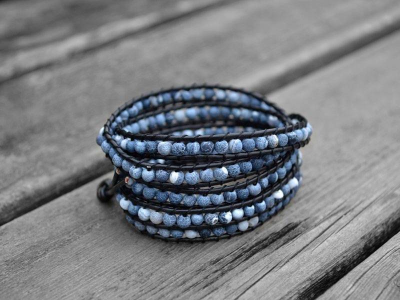 Lederarmband Perlen Wickelarmband Bettelarmband Leder 4mm Manschette Armband Weihnachtsgeschenk von Colorwin