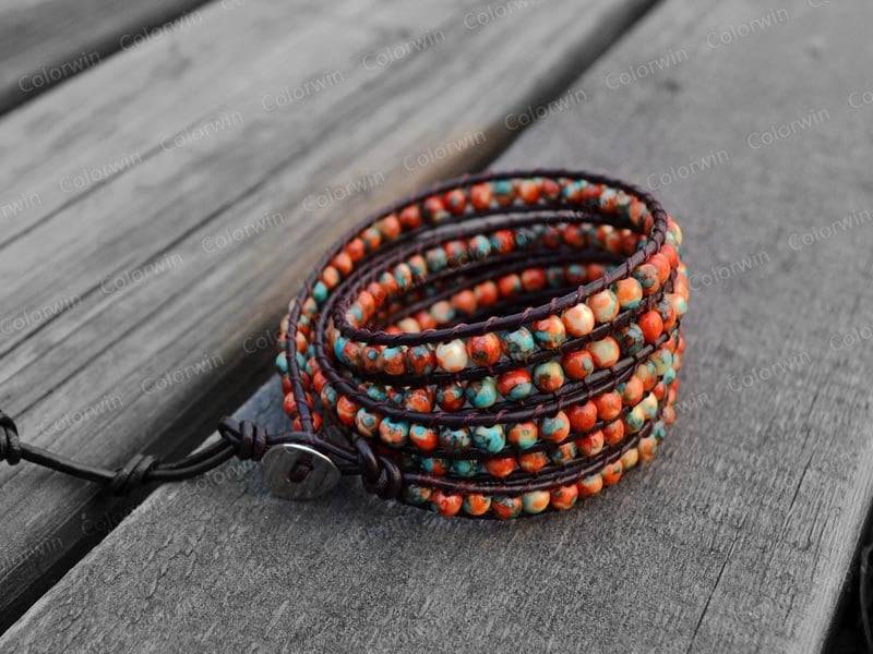 Lederarmband Wickelarmband Perlenarmband Leder Brautjungfer Armband Geschenk Für Sie von Colorwin