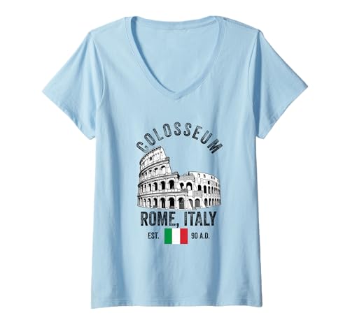 Damen Kolosseum Rom Italien Souvenir Flavian Amphitheater Italienisch T-Shirt mit V-Ausschnitt von Colosseum Rome Italy Merch