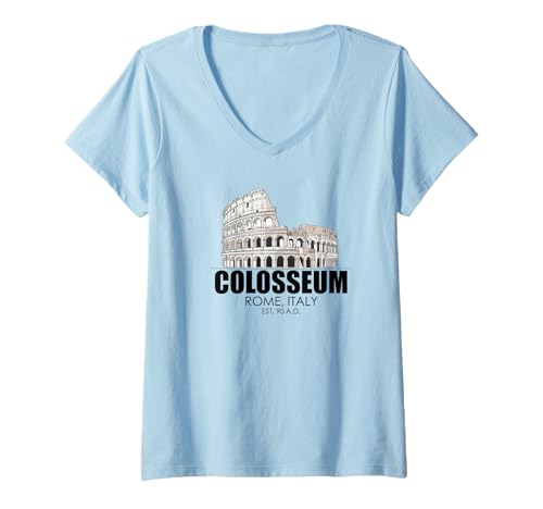 Damen Kolosseum Rom Italien Souvenir Flavian Amphitheater Italienisch T-Shirt mit V-Ausschnitt von Colosseum Rome Italy Merch