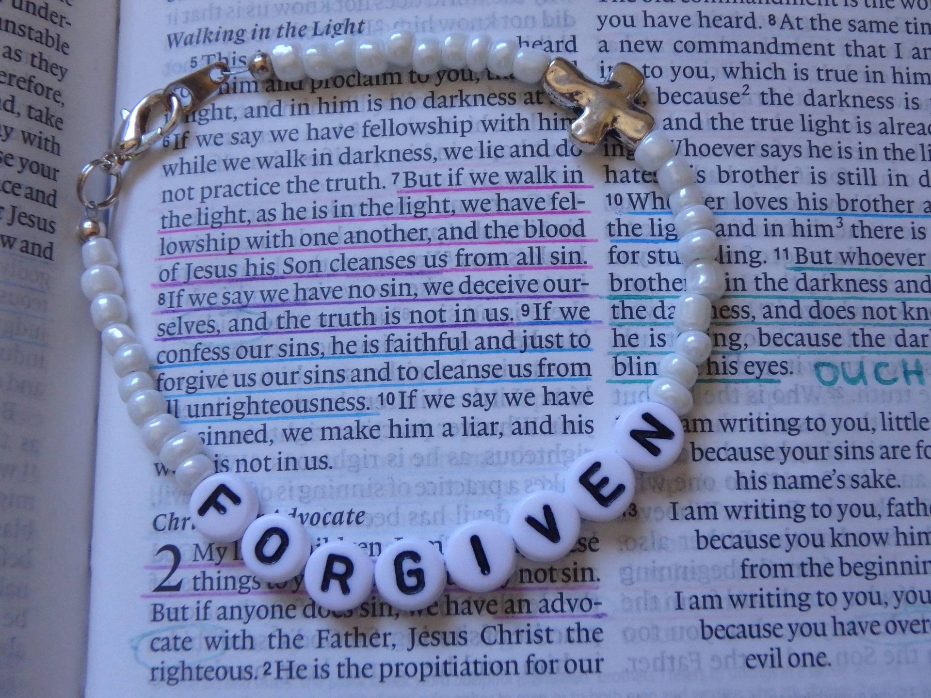 Vergeben Mit Kreuz Perlenarmband - Gebetsarmband Ermutigungsarmband Vergeben Mit Kreuz Perlenarmband - Gebetsarmband Ermutigungsarmband von Colossians3Designs