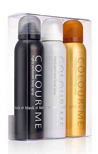 Colour Me Milton-Lloyd Körperspray, Schwarz/Weiß/Gold, 150 ml, 3 Stück von COLOUR ME