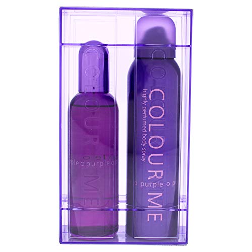 COLOUR ME Purple Damenduft - 100ml Eau de Parfum & 150ml Körperspray - Luxuriöses Geschenkset für Frauen von Milton-Lloyd - Langanhaltender Duft von COLOUR ME
