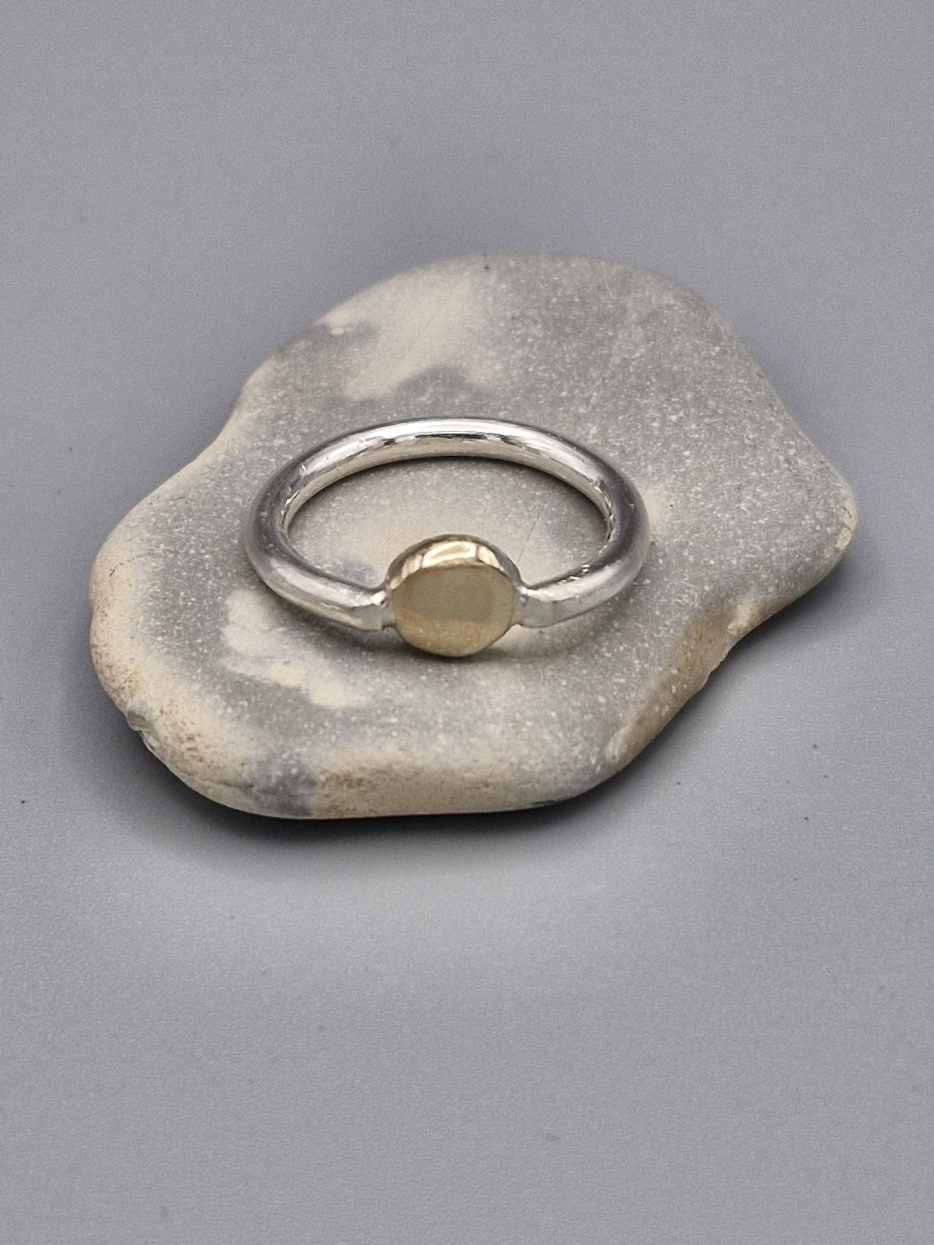 Silberring Mit Gold Silberring Mit Gold von ColourAndShapeShop