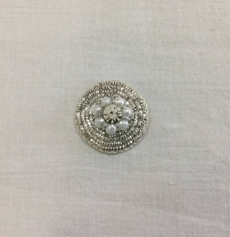 Splitterapplikation - Perlenperle Brautapplikation Gestickte Applikation Hochzeitsapplikation Florale Kristallapplikation von ColourCocoon