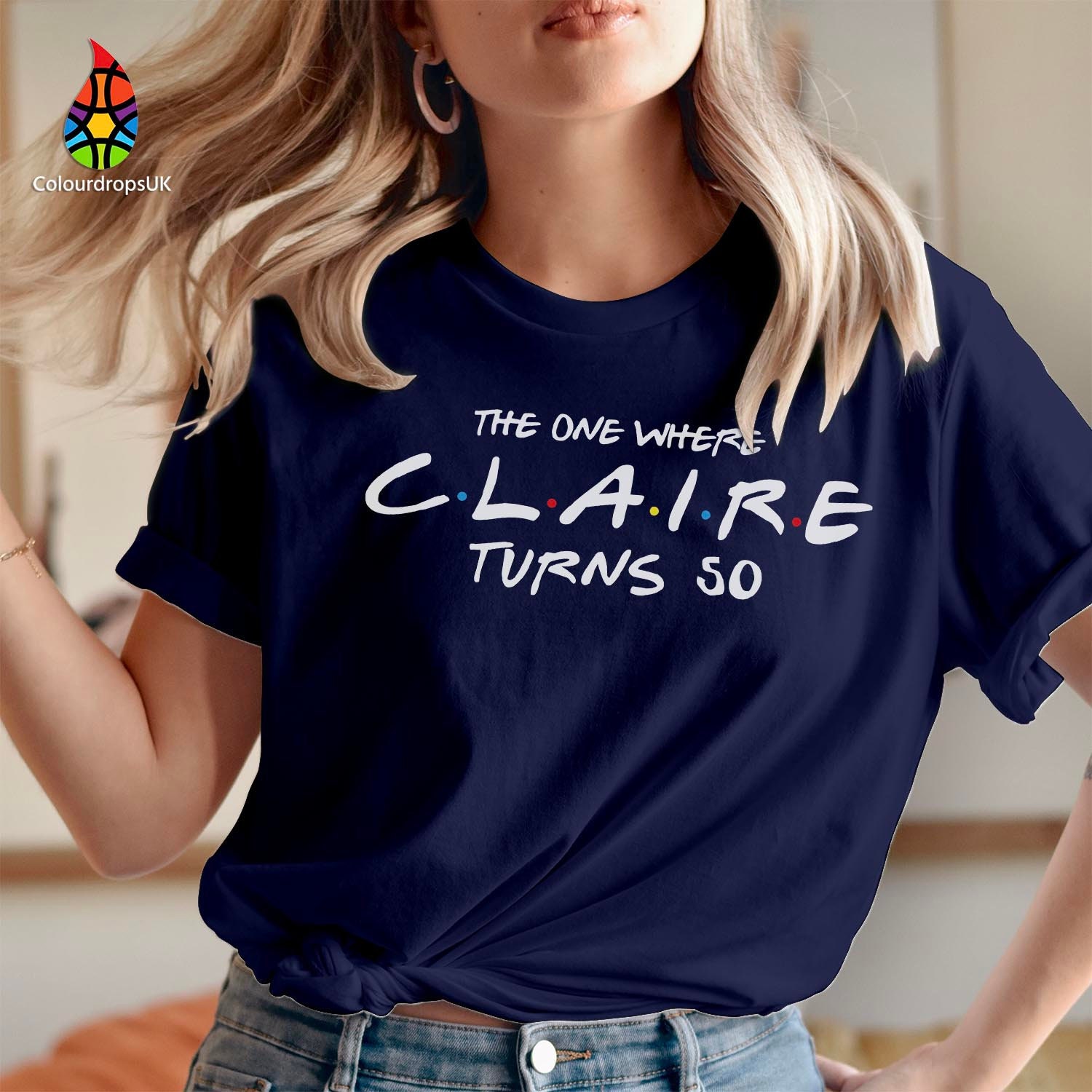 Personalisiertes 50. Geburtstagsshirt 1972 Geburtstag T-Shirt Kinder Damen Herren Seine Freunde Geschenk The One Where I Turn 50 Tshirt 537 von ColourDropsUK