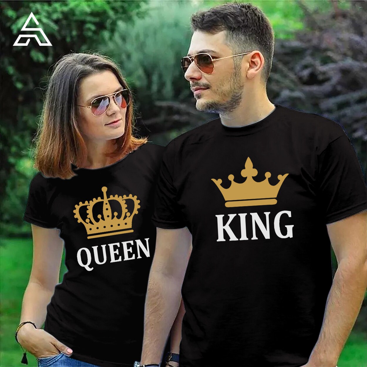 Queen King Paar Passendes Shirt Valentinstag Tshirt Frauen Männer Ihn Ihre Freundin Geburtstag Jubiläum 1504_Classic von ColourDropsUK