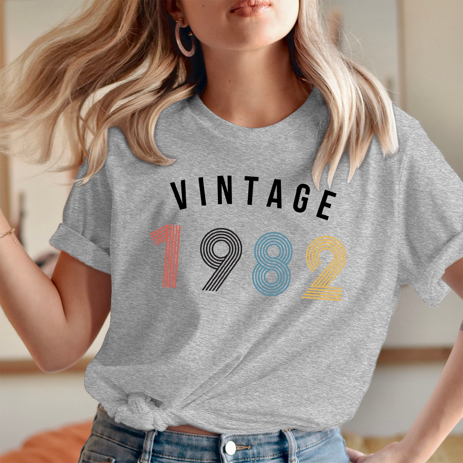 T-Shirt | 565 Vintage 1982 40. Geburtstag T-Shirt Geschenk Für Frauen Männer Kinder Freunde Drehen 40 von ColourDropsUK