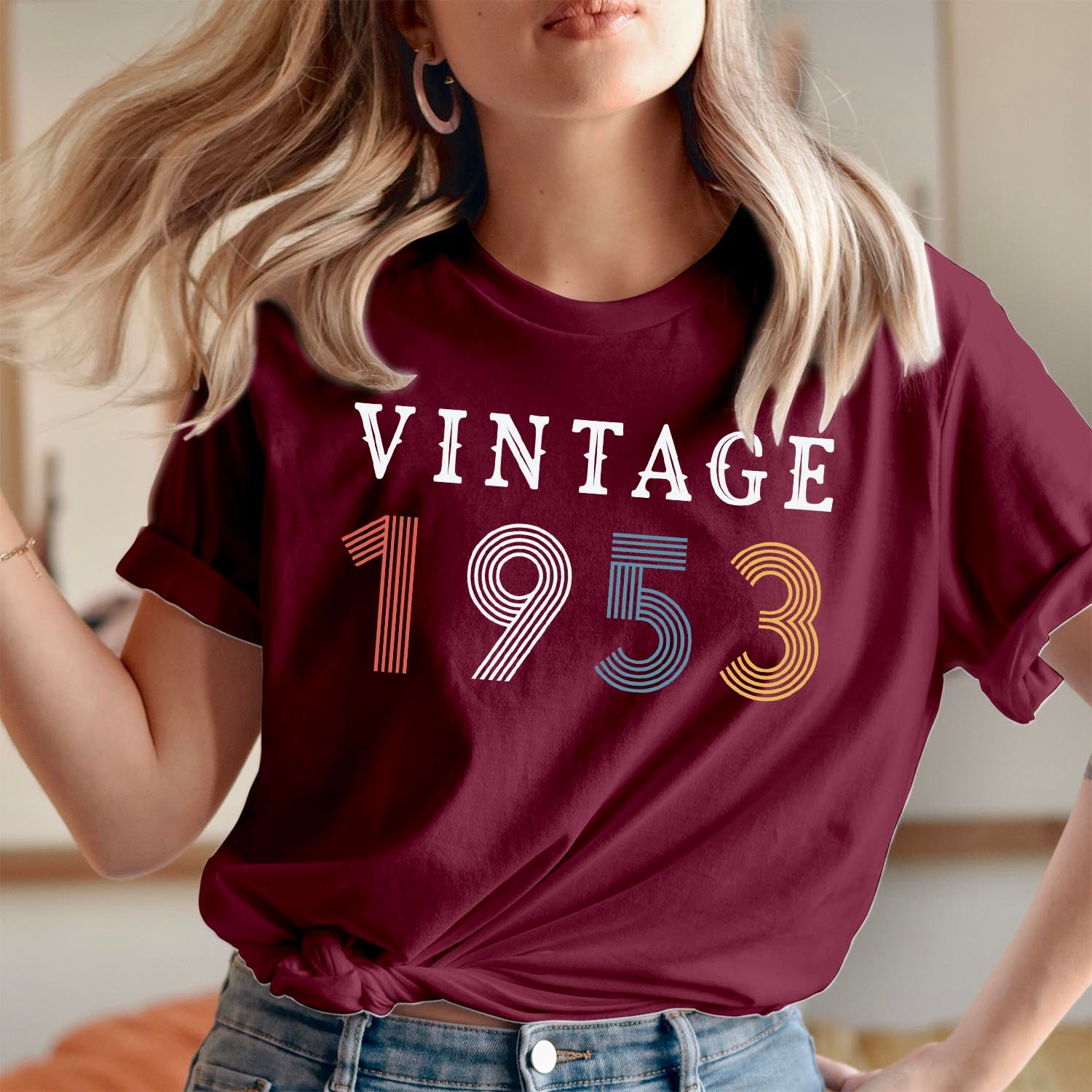 T-Shirt | 580 Vintage 1953 70. Geburtstag T-Shirt Geschenk Für Frauen Männer Kinder Freunde Drehen 70 von ColourDropsUK