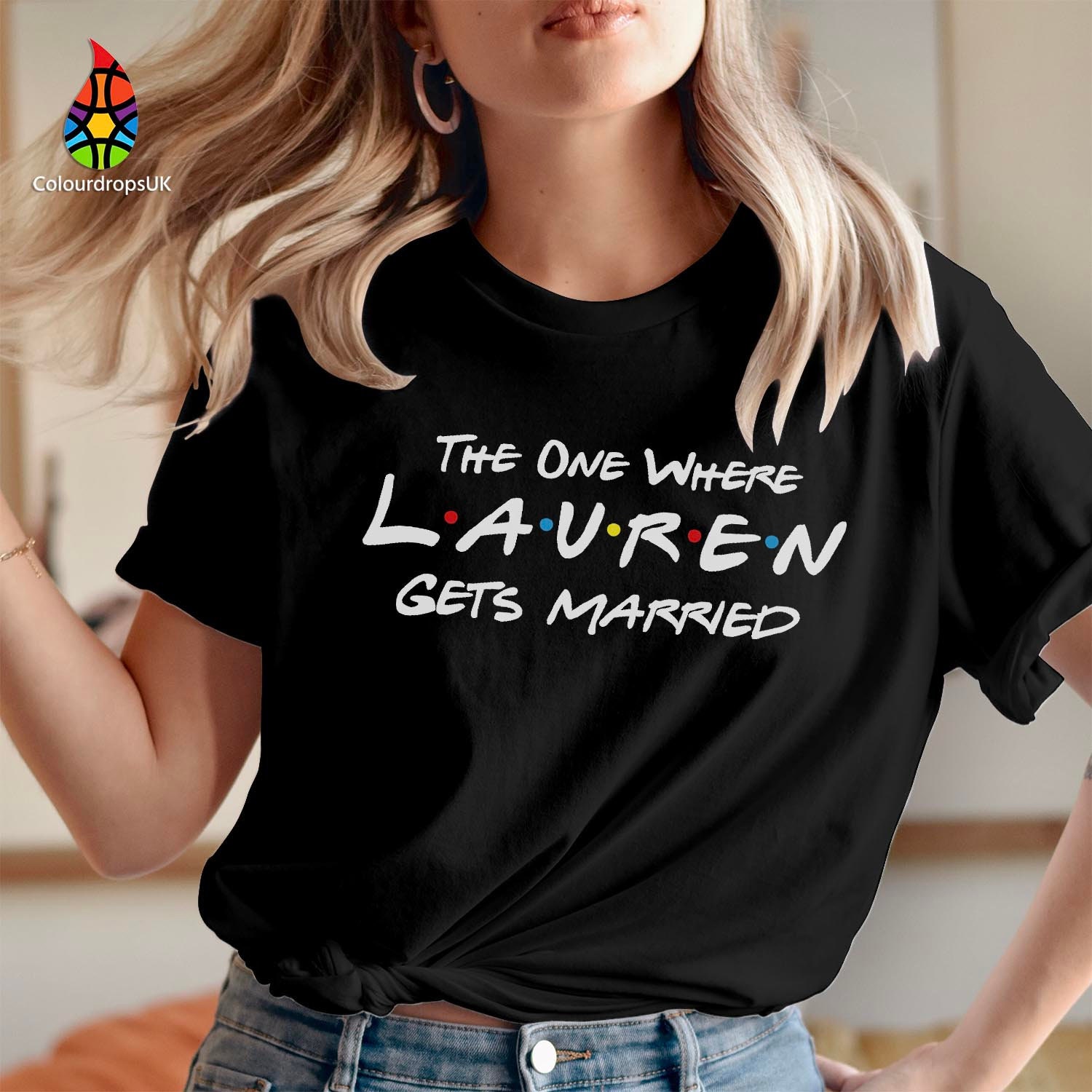 Tshirt | 551 Personalisiert The One Where I Get Married T Shirt - Damen Mädchen Freunde Braut Hen Party Geburtstag Geschenk Top von ColourDropsUK