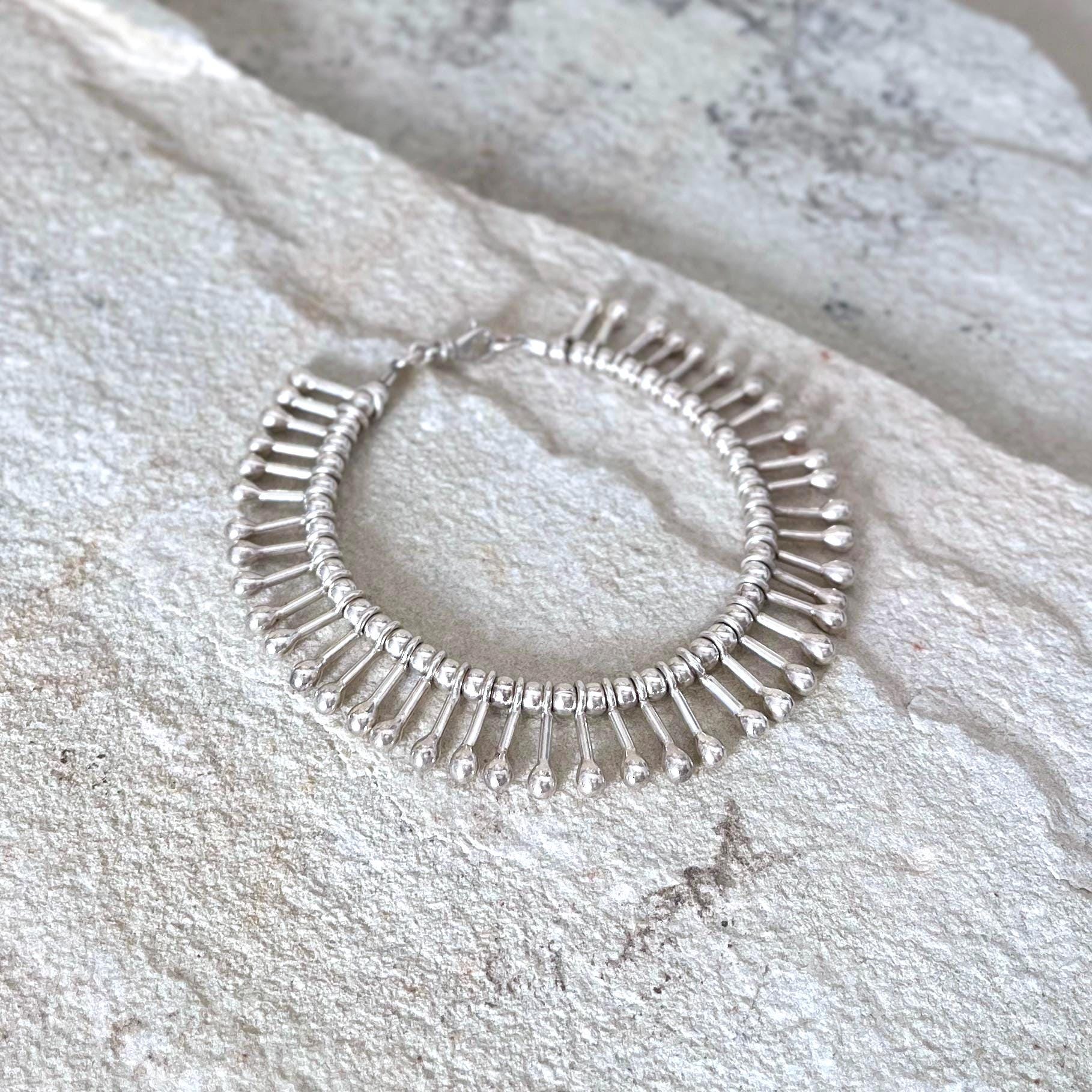 Silberarmband Mit Stäbchen Und Kugelperlen・925Er Sterling Silber von ColouredCat