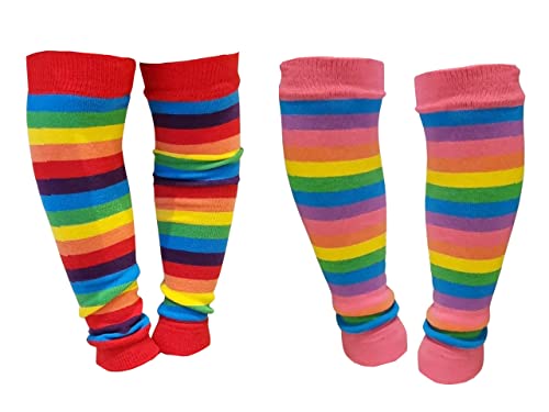 Fußstulpen für Baby/Kinder/Jungen/Mädchen, pink-rote Regenbogen-Fußstulpen, für 6 Monate bis zu 8 Jahren, 2 Stück von Colourful Baby World