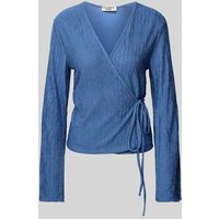 Colourful Rebel Regular Fit Wickelbluse mit V-Ausschnitt Modell 'Winona' in Rauchblau, Größe XL von Colourful Rebel