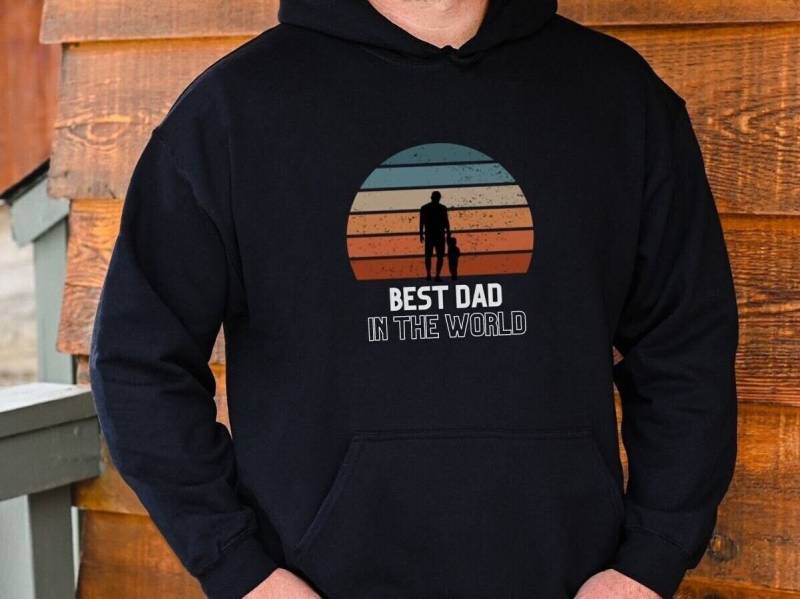Dad Hoodie "Best in The World" | Retro Sunset Style Father & Child Father's Day Gift Daddy Outfit Future von ColourfulAnni