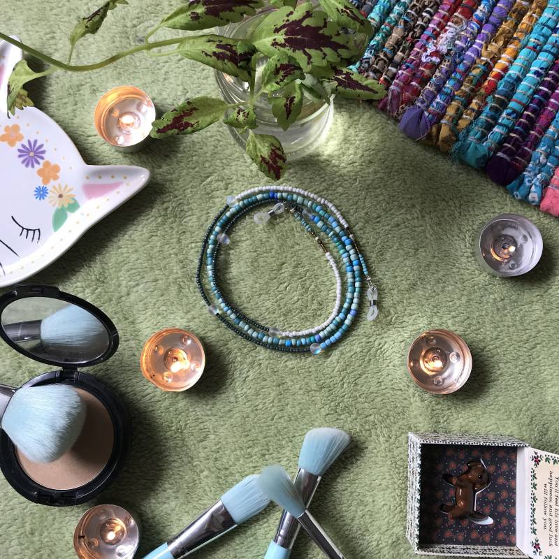 Blaue Perlen Brille Modisch Transparente Auge Tragen Kette von ColourfulMagicShop