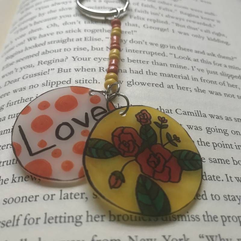 Liebe Rose Perlen Auf Dink Schlüsselanhänger von ColourfulMagicShop