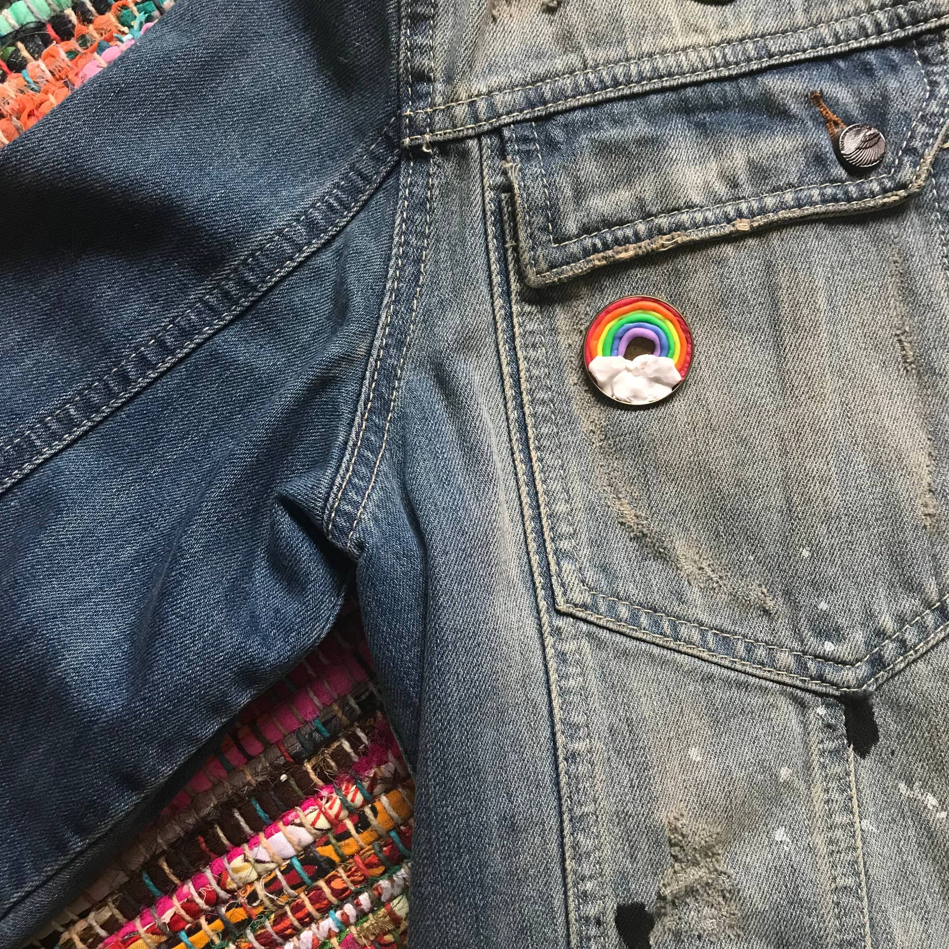 Regenbogen Lgbtq Queer Polymer Clay Antik Bronze Pin Lesben Gay von ColourfulMagicShop