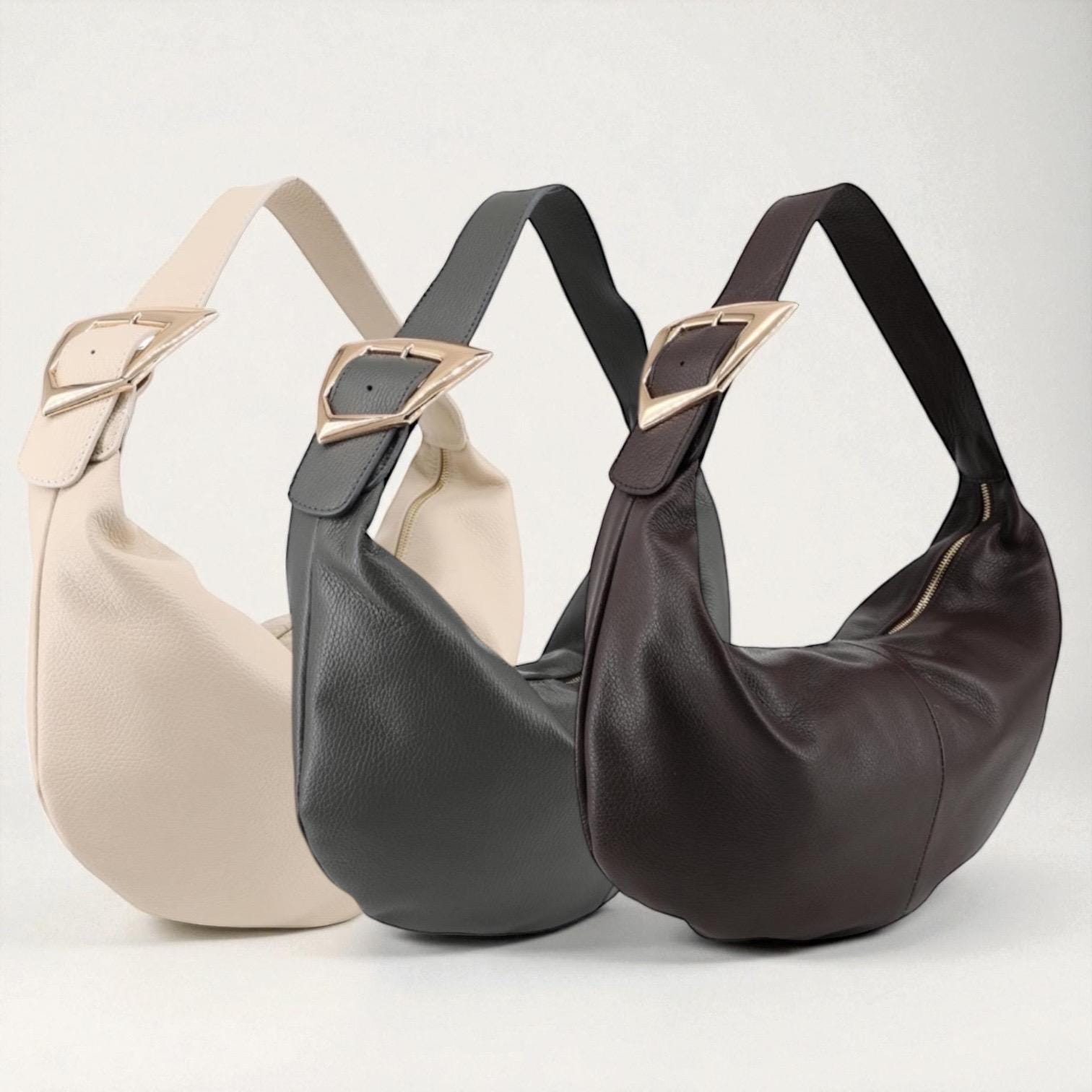 Schultertasche Damen Leder, Mit Goldenem Reißverschluss, Umhängetasche, Gürteltasche, Modisch von ColourfulStyle