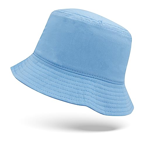 Colours & Beauty Bucket Hat Herren und Damen Pastellblau| Fischerhut Damen | Anglerhut Festival | Sommerhut | Kopfbedeckung Sommer | Sonnenschutz Kopf | Wanderhut von Colours & Beauty