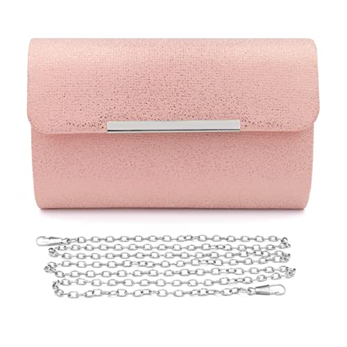 Colours & Beauty Elegante Rosa Handtasche Damen | Umhängetasche Mädchen | Elegante Clutch | Festliche Zerimonie kleine Tasche Damen | Unterarmtasche | Abendtasche Damen | Kettentasche Hochzeit von Colours & Beauty