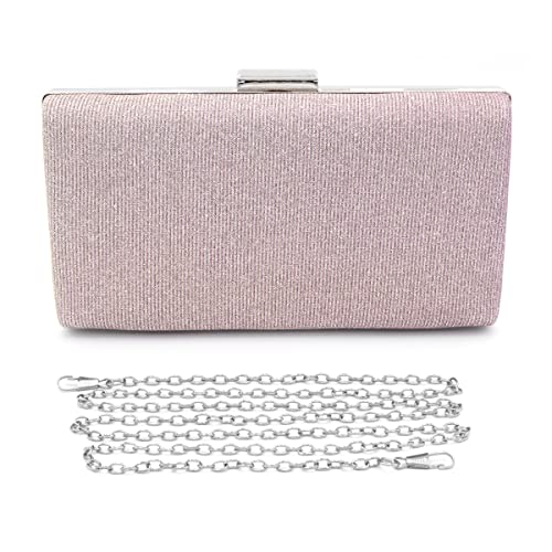 Colours & Beauty Elegante Rosa Handtasche Damen | Umhängetasche Mädchen | Elegante Clutch | Festliche Zerimonie kleine Tasche Damen | Unterarmtasche | Abendtasche Damen | Kettentasche Hochzeit von Colours & Beauty