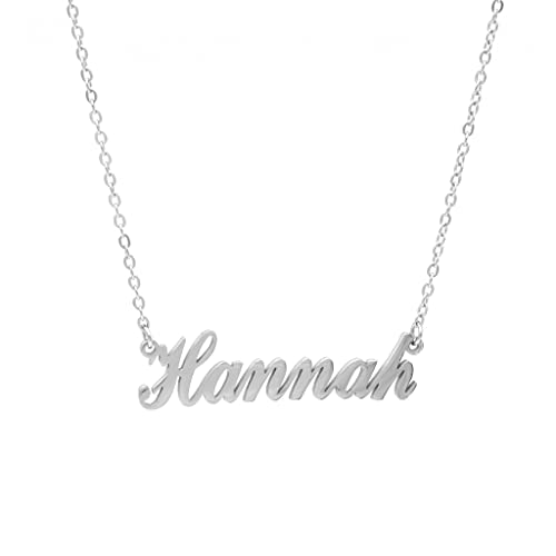 Colours & Beauty Edelstahl Kette mit Namen für Frauen | Damen Namenskette | Personalisierter Schmuck mit Name Hannah: Personalisierte Anhänger und dünne verstellbare ovale Kette von Colours & Beauty