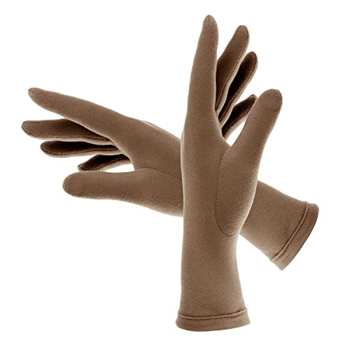 Colours & Beauty Elegant Handschuhe Damen aus Microfleece Farbe Dunkel Beige | Winter Handschuhe | Hand Warmers | Outdoor Handschuhe | Thermohandschuhe | Dünne Handschuhe von Colours & Beauty