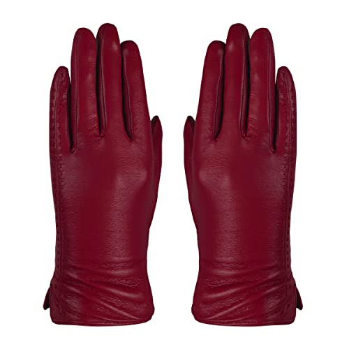 Colours & Beauty Handschuhe aus Leder Damen Bordeaux | Lederhandschuhe Herren | Outdoor Handschuhe | Winterhandschuhe | Golf Handschuhe | Reithandschuhe Damen von Colours & Beauty