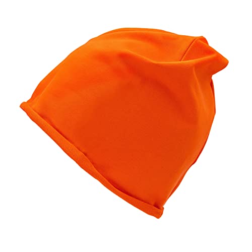 Colours & Beauty Leichte Elastische Beanie Mütze Damen und Herren Orange | Unisex Baumwolle Kopftuch | Sonnenhut Damen | Sport Cap Herren | Fahrrad Zubehör | Kappe Frauen | Turban Damen von Colours & Beauty