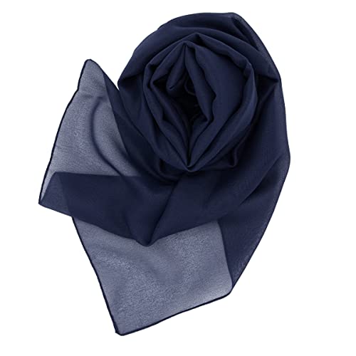 Colours & Beauty Schal 160x40 Damen Festlich Dunkel Blau | Kleine Stola Damen Elegant | Chiffonschal für Hochzeits | Leichte Kopftuch | Bolero für Frauen | Festliche Kleider | Multifunktionstuch von Colours & Beauty