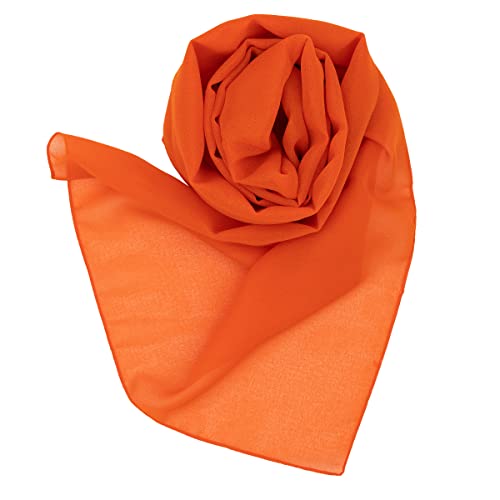 Colours & Beauty Schal 160x40 Damen Festlich Orange | Kleine Stola Damen Elegant | Chiffonschal für Hochzeits | Leichte Kopftuch Damen | Bolero für Frauen | Festliche Kleider | Multifunktionstuch von Colours & Beauty