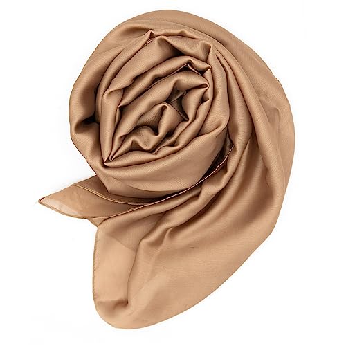 Colours & Beauty Schal Damen Festlich Dunkelbeige | Stola Damen Elegant | Chiffonschal für Hochzeits | Kopftuch Damen | Bolero für Abendkleid | Festliche Kleider Damen | Multifunktionstuch Damen von Colours & Beauty