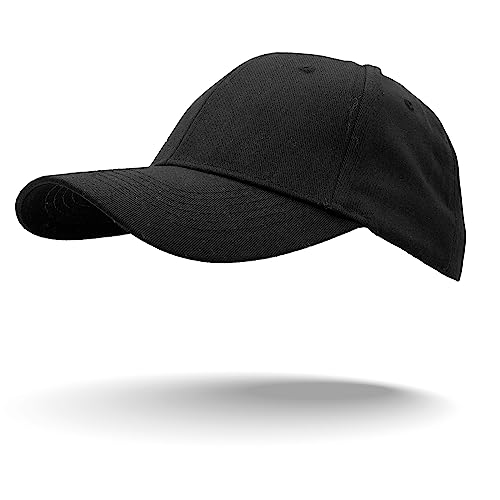 Colours & Beauty Schwarze verstellbare Flexfit Basecap aus Baumwolle für Damen und Herren | Sommerhut Herren | Sonnenhut Damen | Kopfbedeckung Damen Sommer | Kappe Mädchen | Sport Cap | Snapback Cap von Colours & Beauty