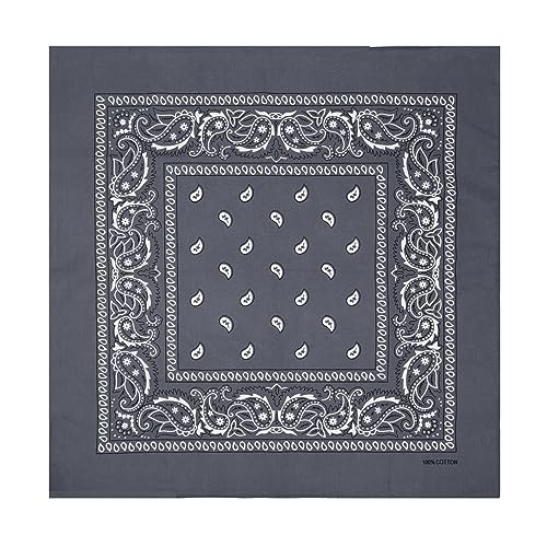 Colours & Beauty graue Bandana Kopftuch Damen Sommer | Bandana Baumwolle | Halstuch Damen | Bandana Herren | Armband Stoff | Stofftaschentücher Damen von Colours & Beauty