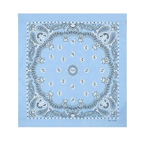 Colours & Beauty hellblaue Bandana Kopftuch Damen Sommer | Bandana Baumwolle | Halstuch Damen | Bandana Herren | Armband Stoff | Stofftaschentücher Damen von Colours & Beauty