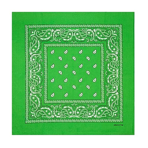 Colours & Beauty hellgrüne Bandana Kopftuch Damen Sommer | Bandana Baumwolle | Halstuch Damen | Bandana Herren | Armband Stoff | Stofftaschentücher Damen von Colours & Beauty